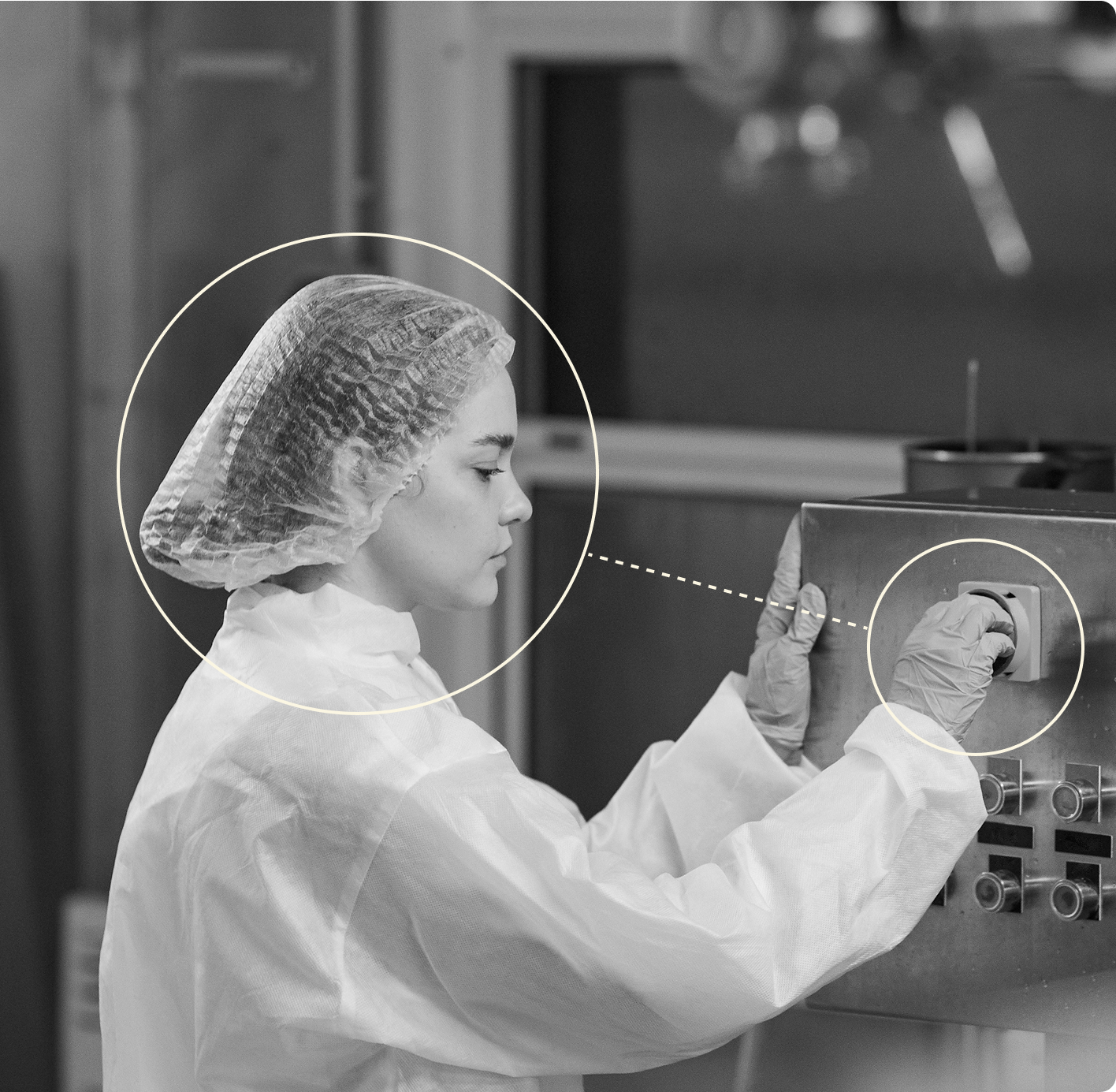 Girl working in a lab with zoom